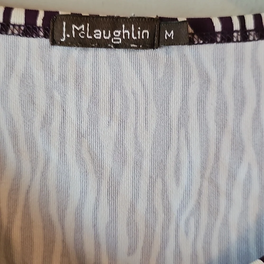 J. McLaughlin Size S Small Catalina Cloth Top Purple Zebra Animal Print WT185 - Picture 4 of 7